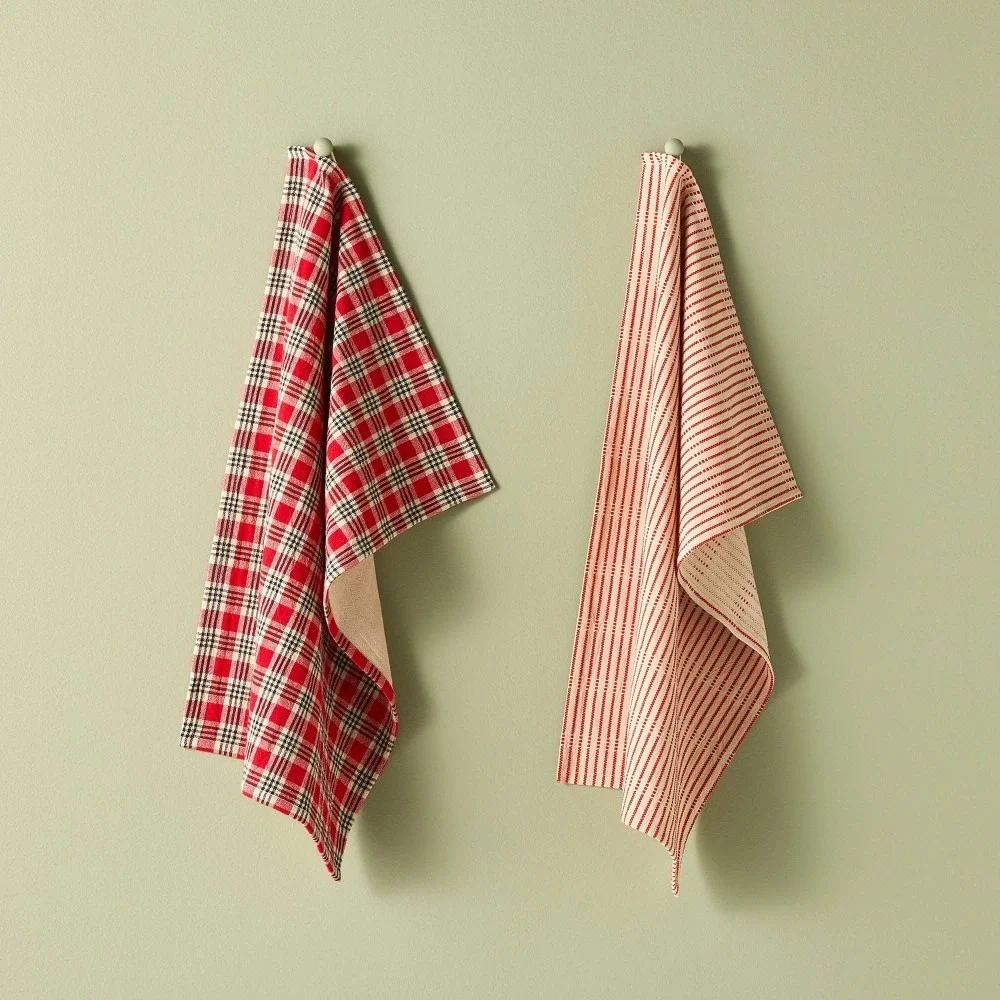 Set of 2 Christmas Kitchen Towels Red - Hearth & Hand Magnolia, Target